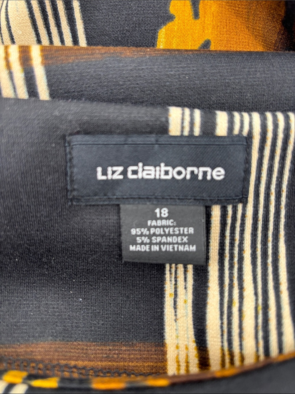 Liz Claiborne Classic Fall Autumn Leaf Print Windowpane Career Work Shift Dress - Picture 5 of 10